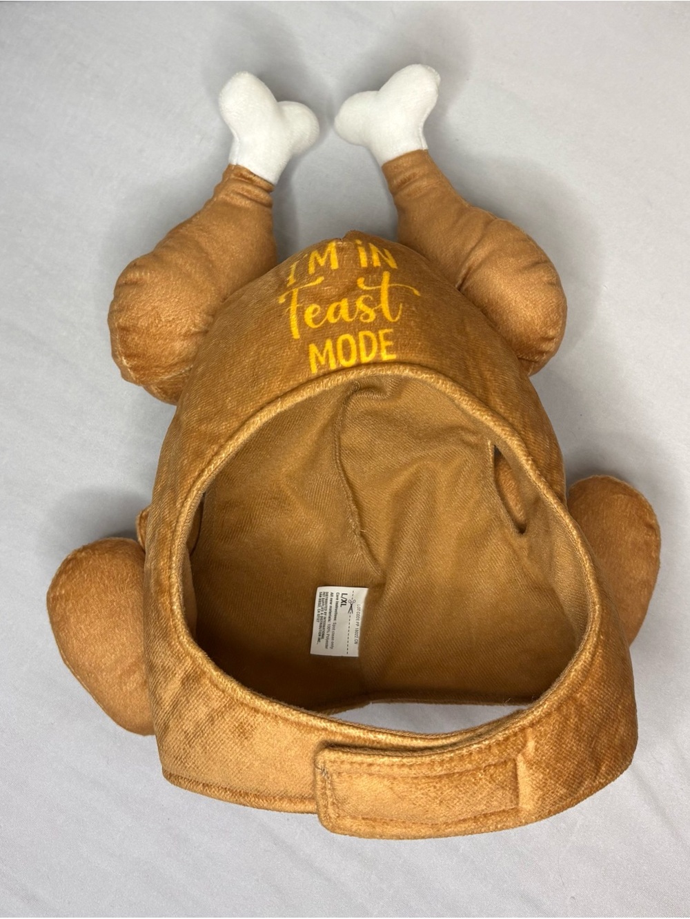 Dog Plush Turkey Hat - Brown "I'm in Feast Mode"
